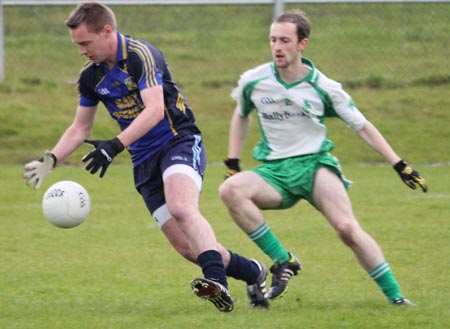 Action from the division three senior reserve football league match against Muff.