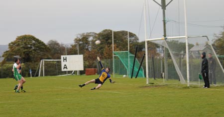 Action from the division three senior reserve football league match against Muff.