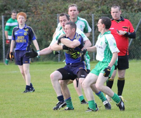 Action from the division three senior reserve football league match against Muff.