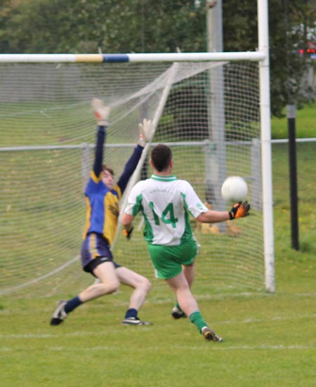 Action from the division three senior reserve football league match against Muff.