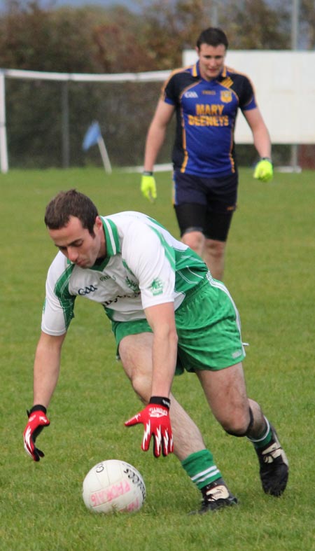 Action from the division three senior reserve football league match against Muff.