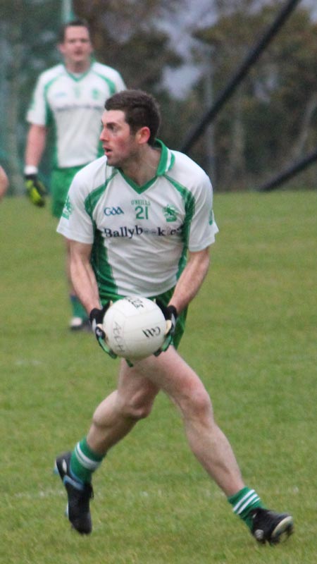 Action from the division three senior reserve football league match against Muff.