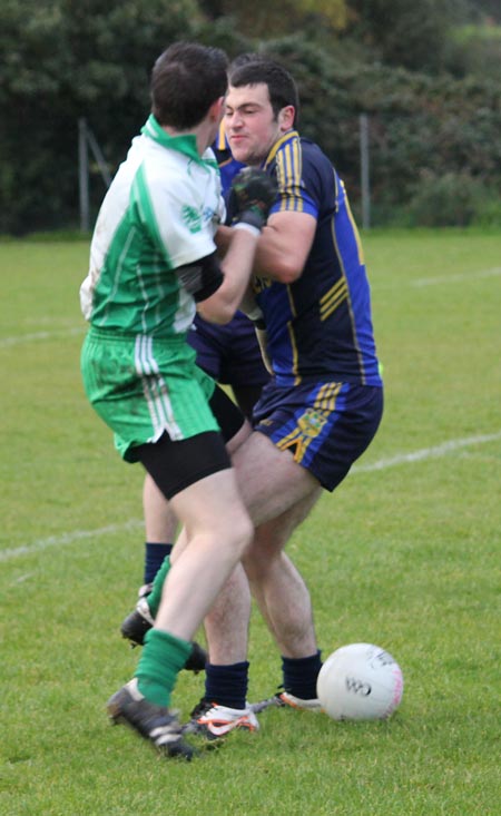 Action from the division three senior reserve football league match against Muff.