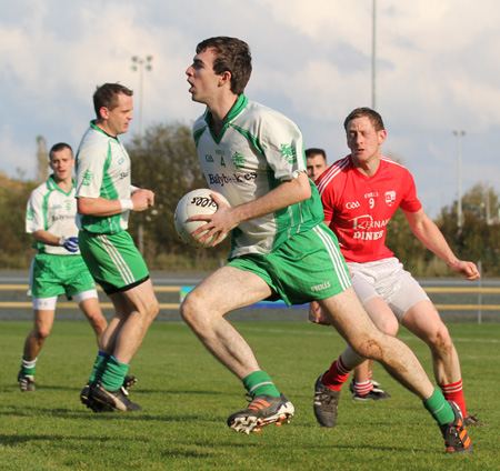 Action from the intermediate football championship semi-final against Naomh Colmcille.