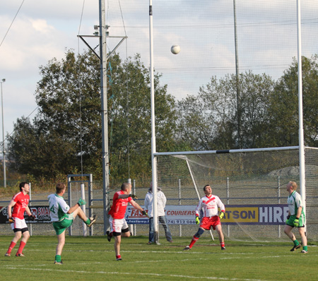 Action from the intermediate football championship semi-final against Naomh Colmcille.