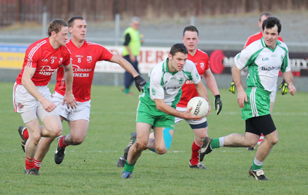 Action from the intermediate football championship semi-final against Naomh Colmcille.