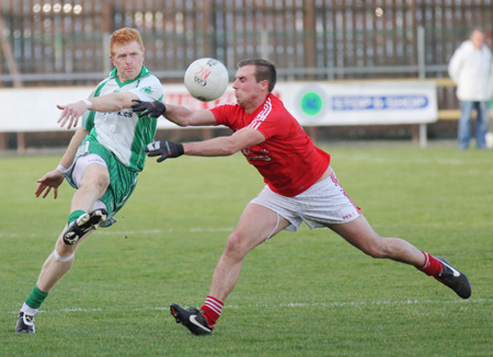 Action from the intermediate football championship semi-final against Naomh Colmcille.