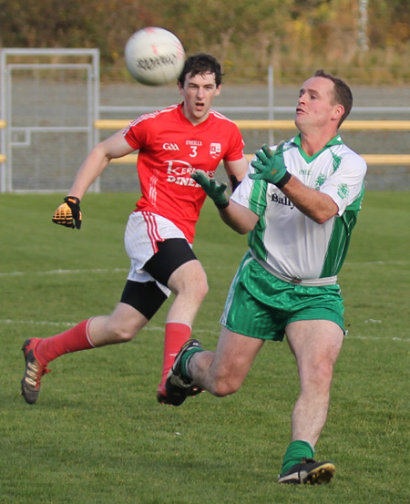 Action from the intermediate football championship semi-final against Naomh Colmcille.