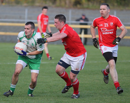 Action from the intermediate football championship semi-final against Naomh Colmcille.