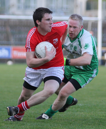 Action from the intermediate football championship semi-final against Naomh Colmcille.