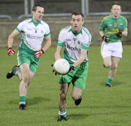 Action from the intermediate reserve football championship game against Naomh Columba.