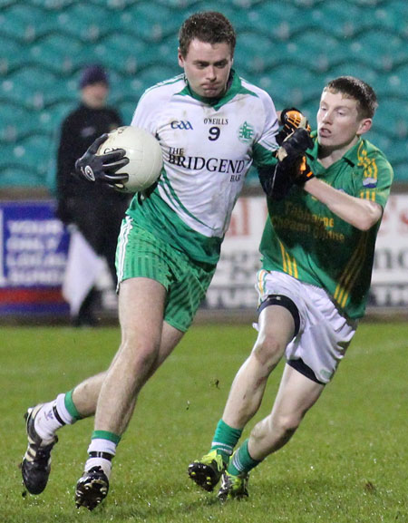 Action from the intermediate reserve football championship game against Naomh Columba.