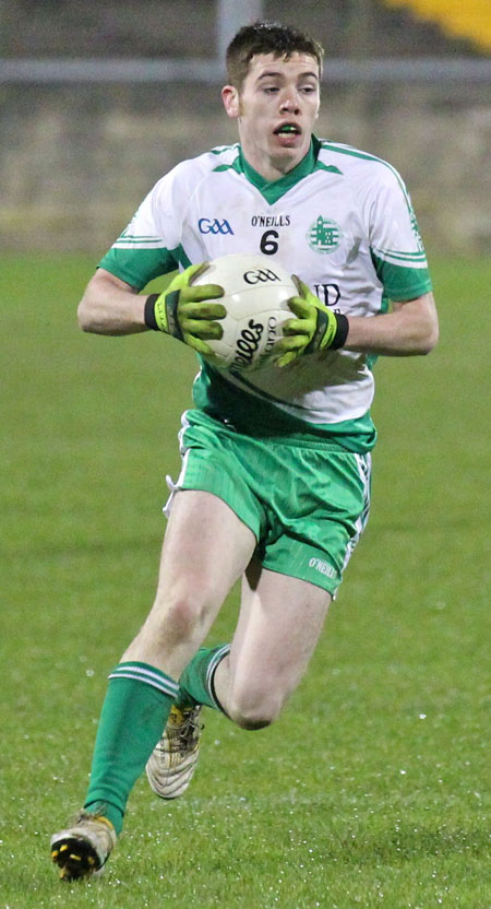 Action from the intermediate reserve football championship game against Naomh Columba.