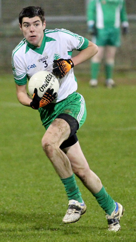 Action from the intermediate reserve football championship game against Naomh Columba.