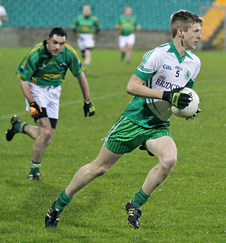 Action from the intermediate reserve football championship game against Naomh Columba.