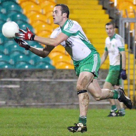 Action from the intermediate reserve football championship game against Naomh Columba.