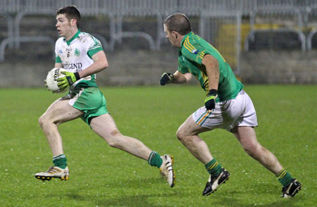 Action from the intermediate reserve football championship game against Naomh Columba.