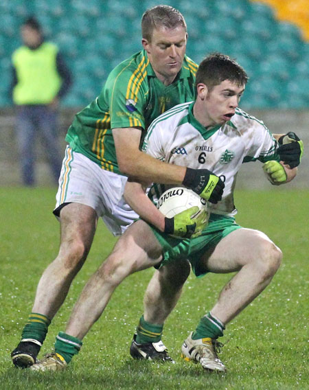 Action from the intermediate reserve football championship game against Naomh Columba.