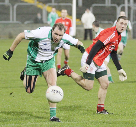 Action from the intermediate football championship semi-final against Naomh Colmcille.