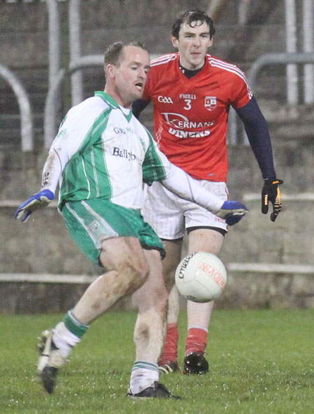 Action from the intermediate football championship semi-final against Naomh Colmcille.