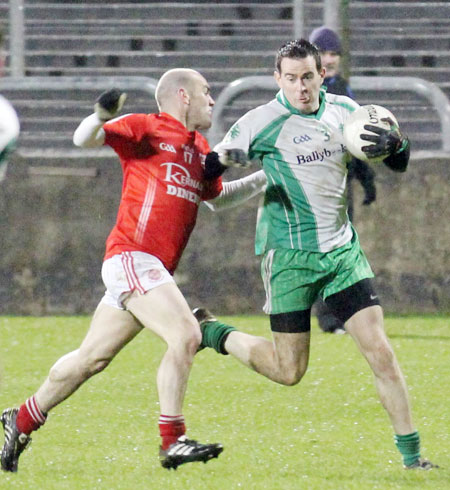 Action from the intermediate football championship semi-final against Naomh Colmcille.