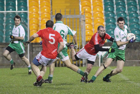 Action from the intermediate football championship semi-final against Naomh Colmcille.