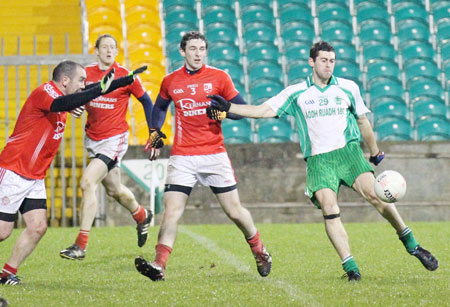 Action from the intermediate football championship semi-final against Naomh Colmcille.