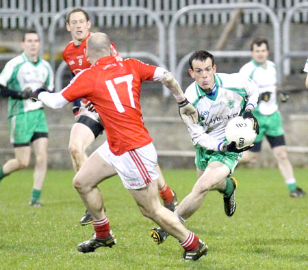 Action from the intermediate football championship semi-final against Naomh Colmcille.