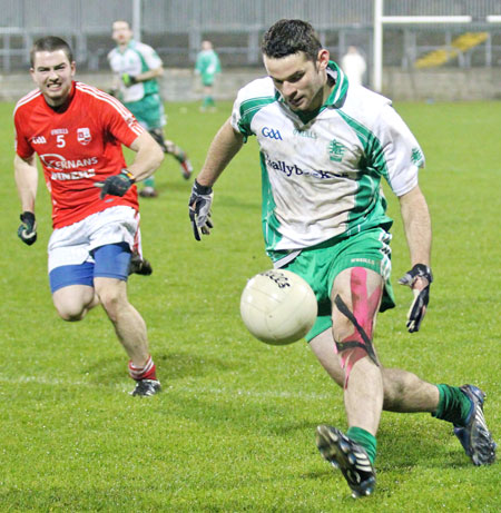 Action from the intermediate football championship semi-final against Naomh Colmcille.