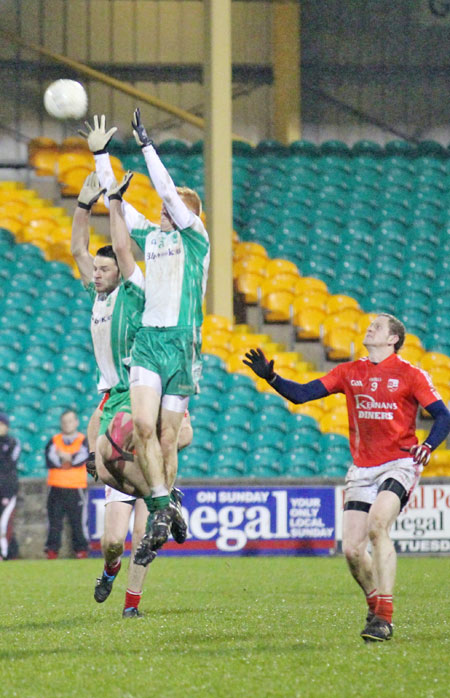 Action from the intermediate football championship semi-final against Naomh Colmcille.