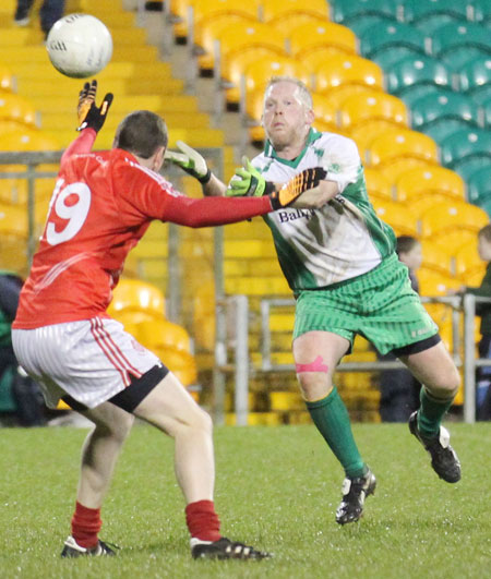 Action from the intermediate football championship semi-final against Naomh Colmcille.