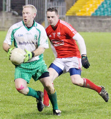 Action from the intermediate football championship semi-final against Naomh Colmcille.