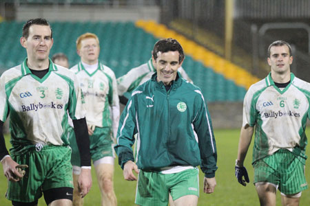 Action from the intermediate football championship semi-final against Naomh Colmcille.