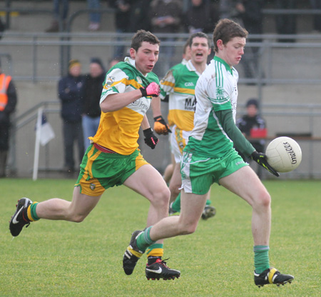 Action from the intermediate reserve football championship final against Buncrana.