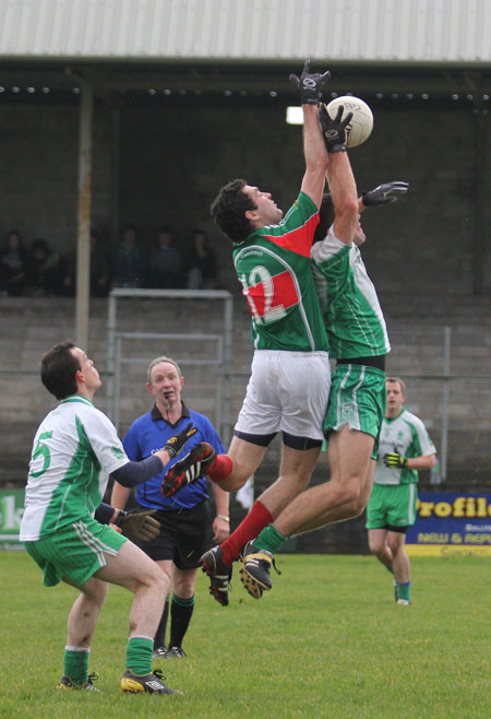 Action from the division three senior reserve football league match against Muff.