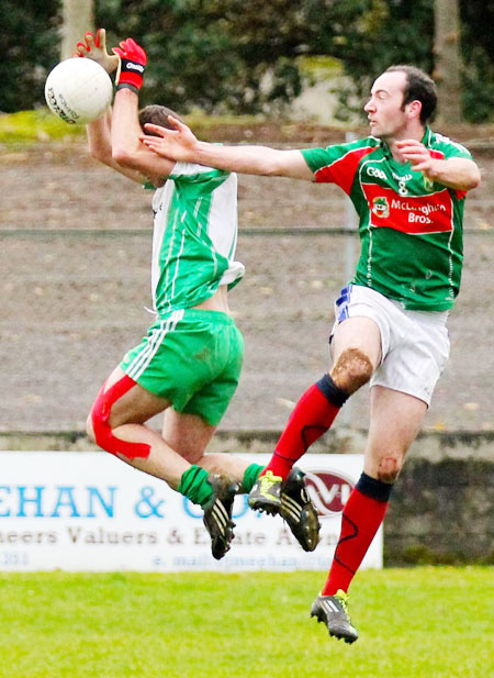 Action from the division three senior reserve football league match against Muff.