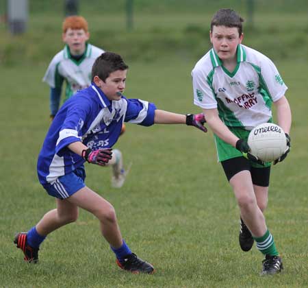Action from the under 14 league game between Aodh Ruadh and Four Masters.