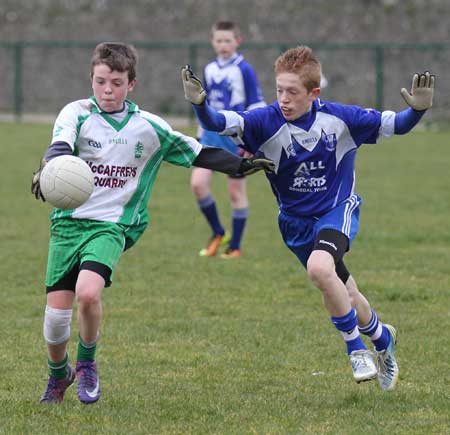 Action from the under 14 league game between Aodh Ruadh and Four Masters.