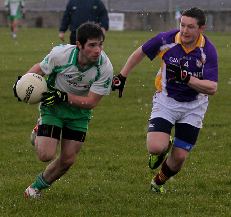 Action from the challenge match between Aodh Ruadh and Derrygonnelly Harps.