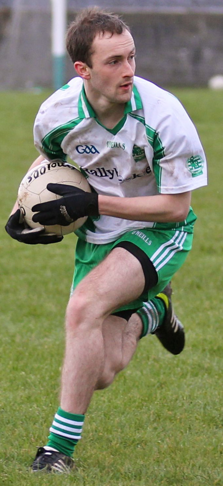 Action from the challenge match between Aodh Ruadh and Derrygonnelly Harps.