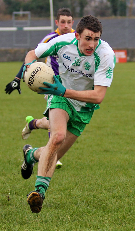 Action from the challenge match between Aodh Ruadh and Derrygonnelly Harps.