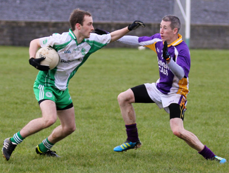 Action from the challenge match between Aodh Ruadh and Derrygonnelly Harps.
