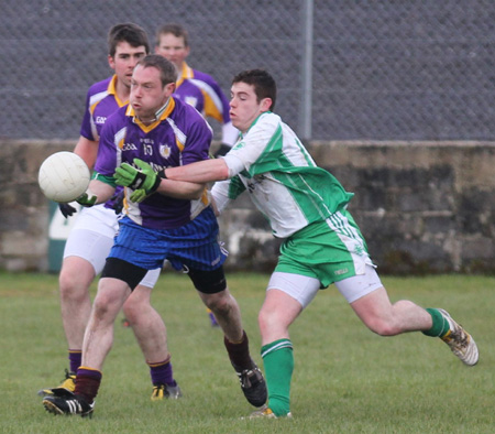 Action from the challenge match between Aodh Ruadh and Derrygonnelly Harps.