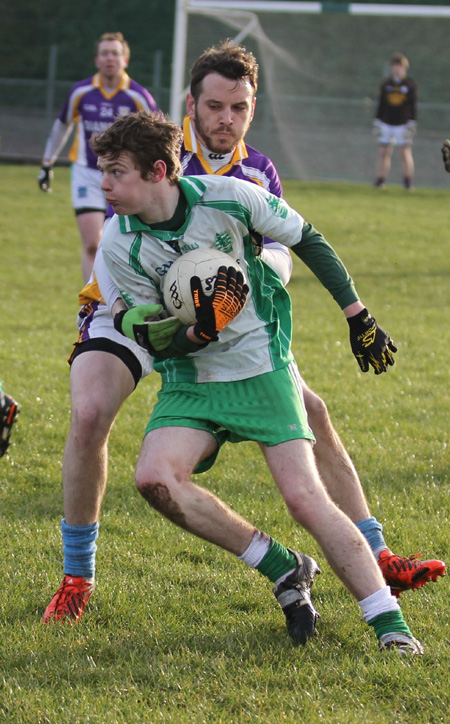 Action from the challenge match between Aodh Ruadh and Derrygonnelly Harps.