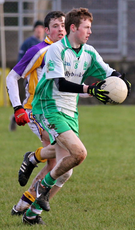 Action from the challenge match between Aodh Ruadh and Derrygonnelly Harps.