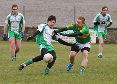 Action from the challenge match between Aodh Ruadh and Urney.