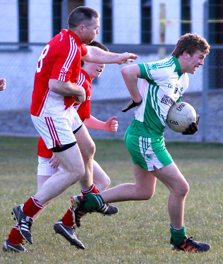 Action from the reserve division 3 senior game against Naomh Colmcille.