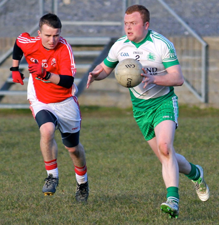 Action from the reserve division 3 senior game against Naomh Colmcille.