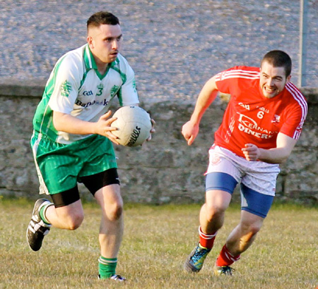 Action from the  division 3 senior game against Naomh Colmcille.