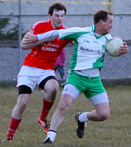 Action from the  division 3 senior game against Naomh Colmcille.